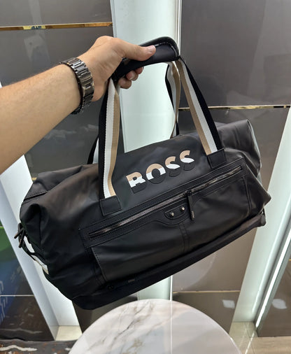 Hugo Bos s Bs16006 Black Luxury Imported Duffel Bag