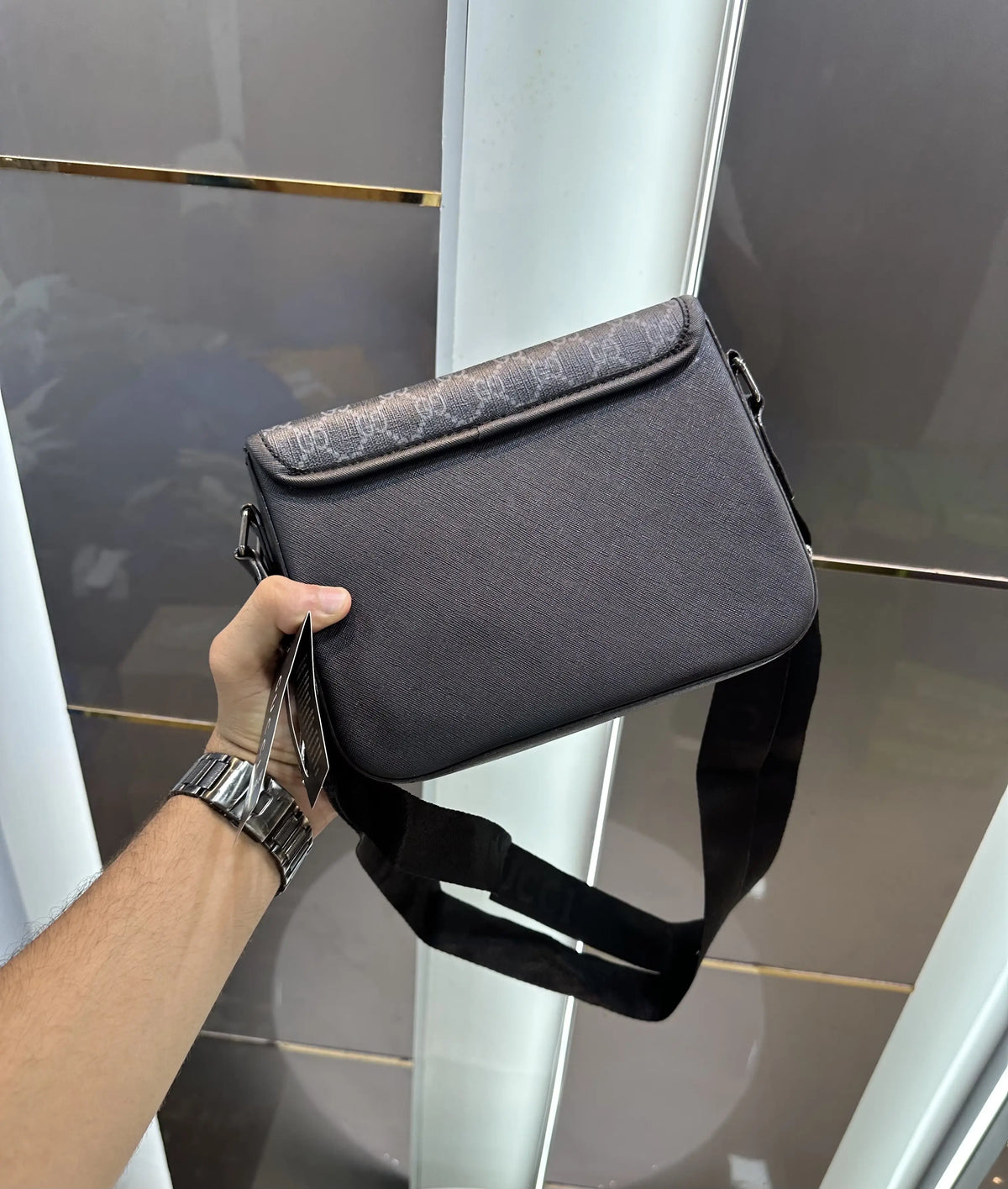 Gucci Monogram Premium Sling Bag Grey