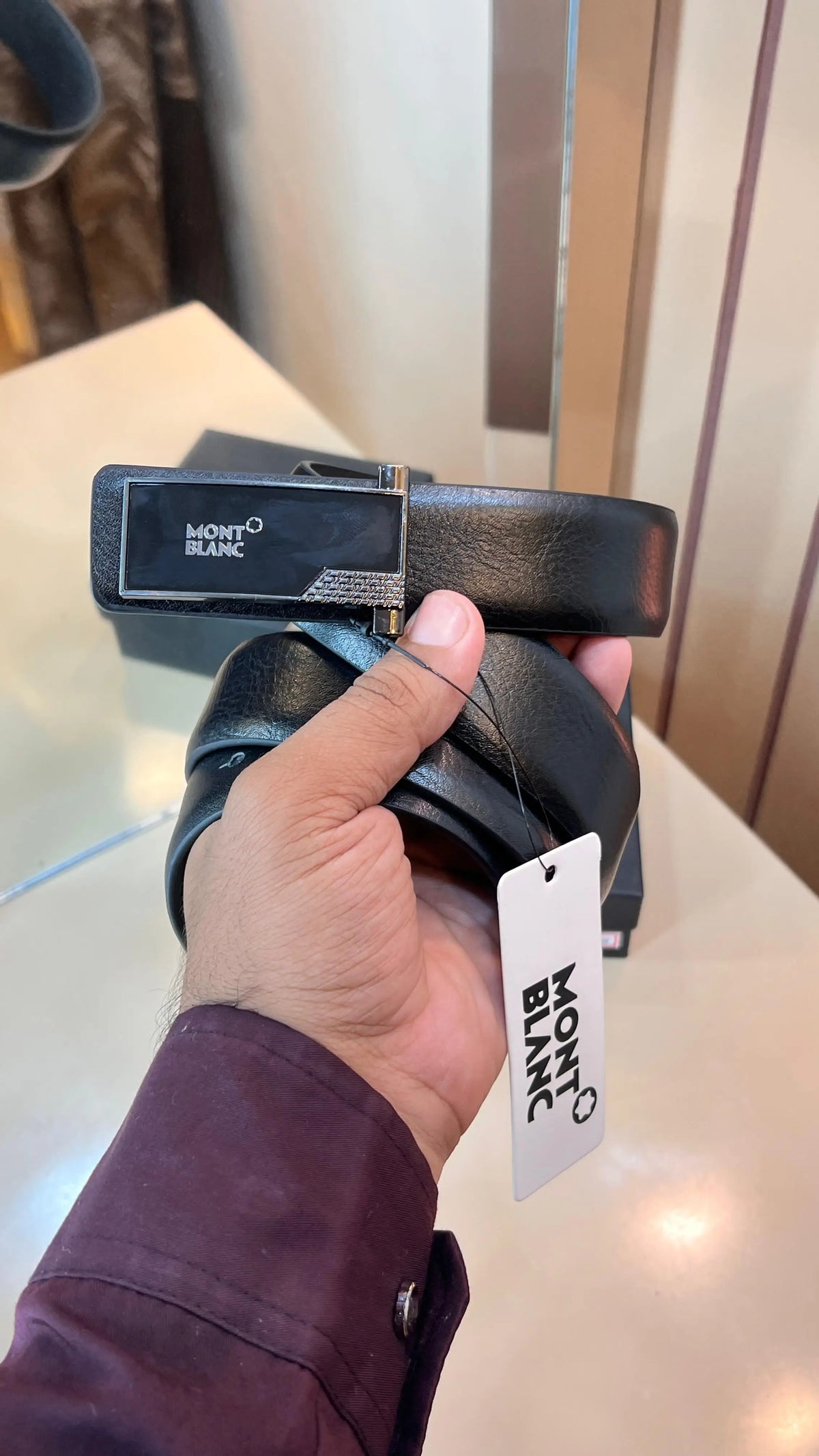 MONT BLANC IMP PREMIUM QUALITY LEATHER BELTS WITH OG BOX MB-806