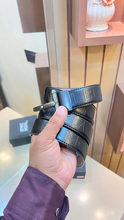 MONT BLANC IMP PREMIUM QUALITY EMBOSSED REVERSEABLE BELT WITH OG BOX