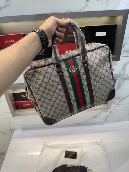 Gucci Monogram Luxury Laptop+Travel Bag Beige g298
