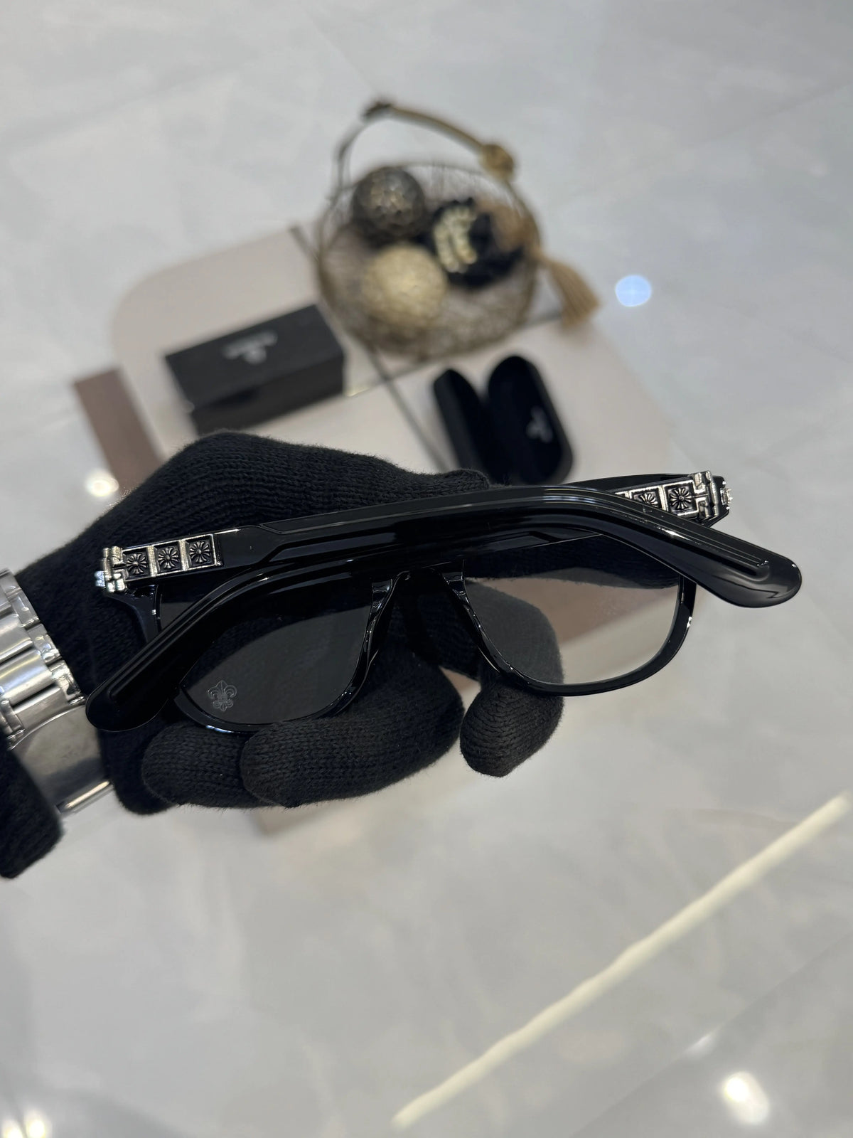 Chrome_heart_8535_Silver_Black_Frame