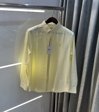 Ami Paris Yellow Embroidery Logo Premium Shirt
