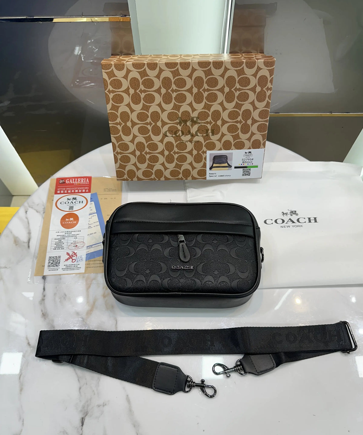 Coac h Monogram Luxury Sling Bag With Og Box Bill And Dust Bag c112