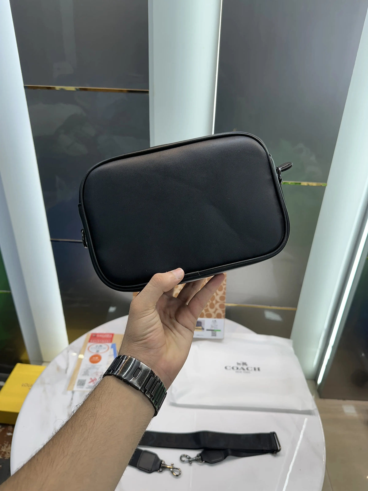 Coac h Monogram Luxury Sling Bag With Og Box Bill And Dust Bag c112