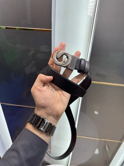 Mont Blan c Premium Reversible Imported Belt Grey Black mb1608
