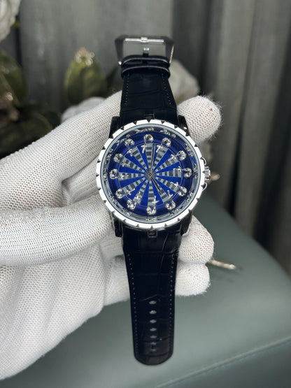 Roger Dubuis Silver Blue Premium Quartz Watch