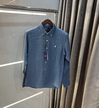 Ralph Lauren Blue Premium Linen Shirt