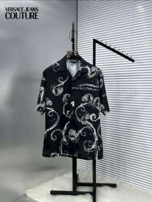Versac_e Jeans Couture Signature Printed Imported Very Premium Half Shirt (DN 521)