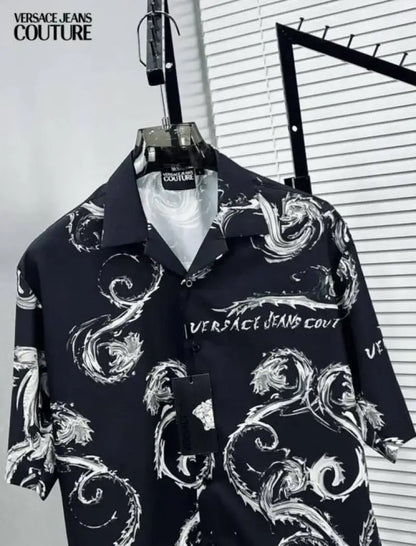 Versac_e Jeans Couture Signature Printed Imported Very Premium Half Shirt (DN 521)