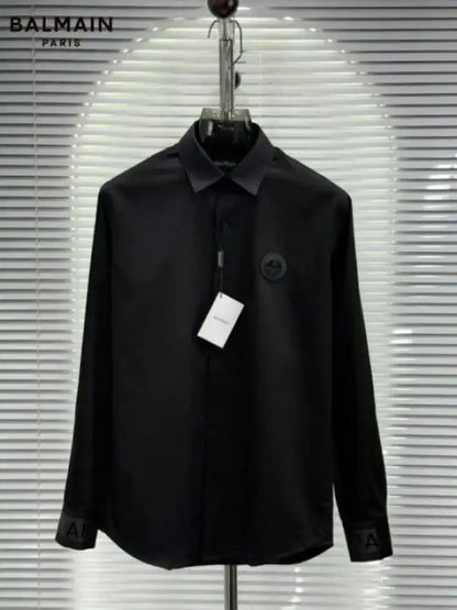 Balmai_n Paris Imported Cuff Patched Ex!clusive Partywear Shirt With Og Box & Bag (DN 513)