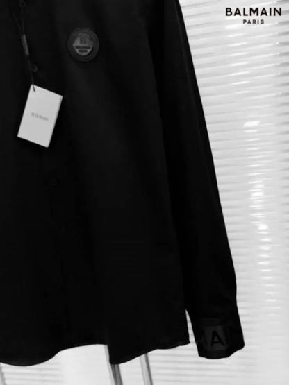 Balmai_n Paris Imported Cuff Patched Ex!clusive Partywear Shirt With Og Box & Bag (DN 513)