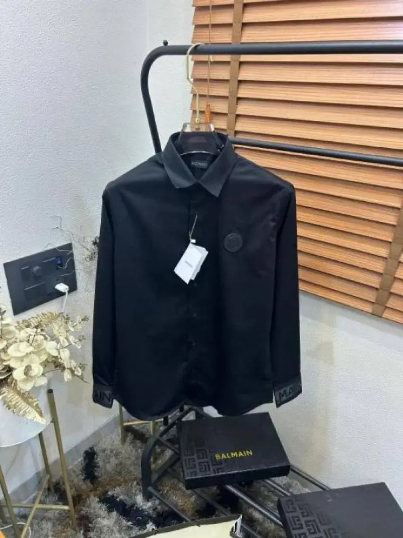Balmai_n Paris Imported Cuff Patched Ex!clusive Partywear Shirt With Og Box & Bag (DN 513)