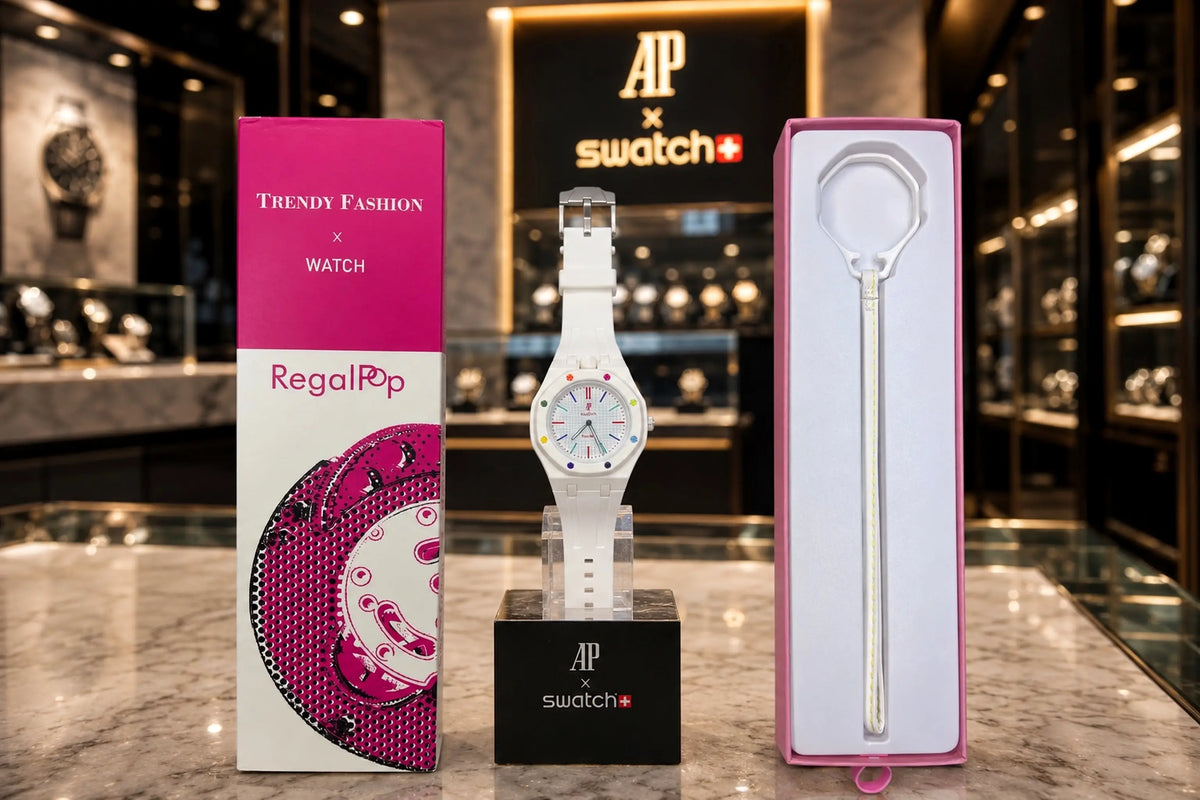 AP X SWATCH ROYAL POP WITH BOX AND SILICON STRAP