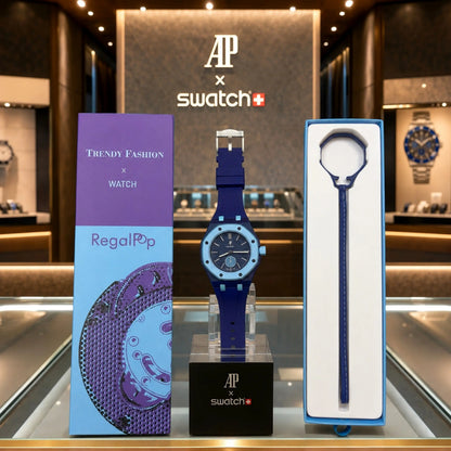 AP X SWATCH ROYAL POP WITH BOX AND SILICON STRAP