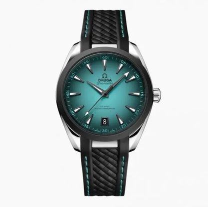 Omega Sea Master World Map Aqua Green Back Open Quartz