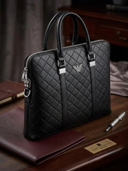 Giorgio Arman i Luxury Premium Imported Black Laptop Bag With Side Zip Lock
