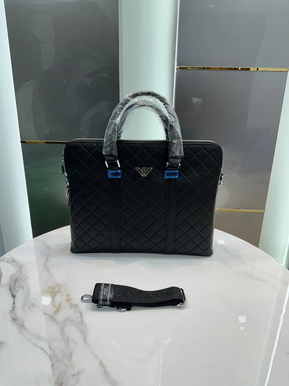 Giorgio Arman i Luxury Premium Imported Black Laptop Bag With Side Zip Lock