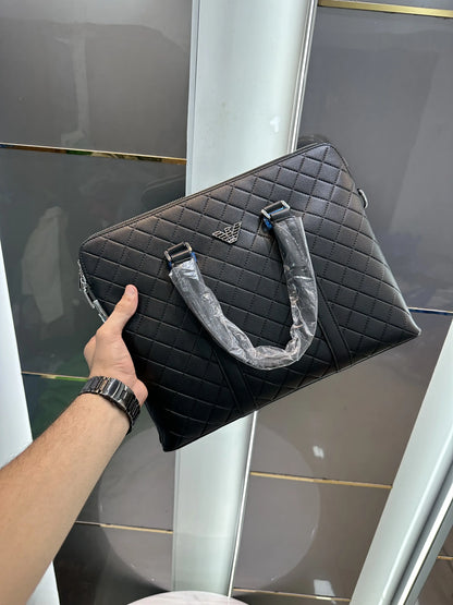 Giorgio Arman i Luxury Premium Imported Black Laptop Bag With Side Zip Lock