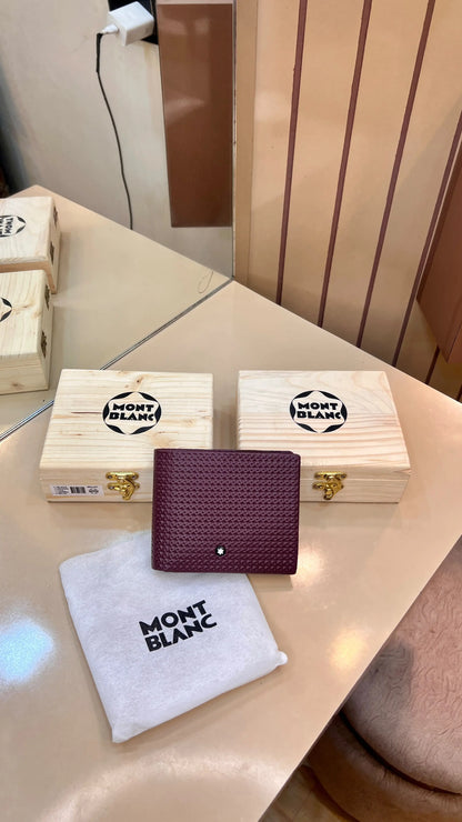 MONT BLANC PREMIUM QUALITY IMP WALLET WITH OG WOODEN BOX