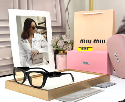 MIU MIU GLOSSY BLACK BROWN CANDY PREMIUM QUALITY UV PROTECTION DESIGNER STORE MODEL 503