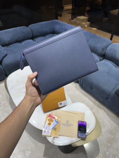 Louis Vuitto n Luxury Unisex Pochette Blue With Box l276