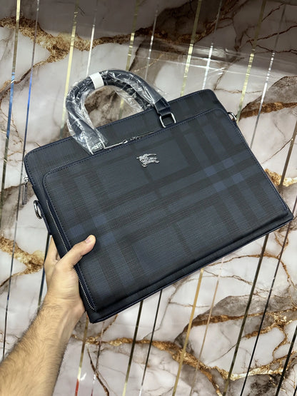 Burberr y Luxury Premium Imported Blue Laptop Bag b125