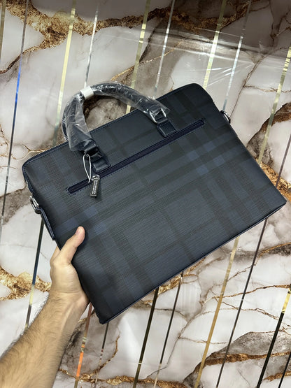 Burberr y Luxury Premium Imported Blue Laptop Bag b125