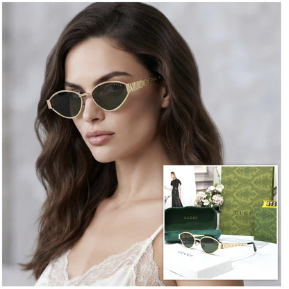 GUCCI DESIGNER GOLD GREEN WITH LOGO DESIGN STICK SHOWROOM MODEL 503