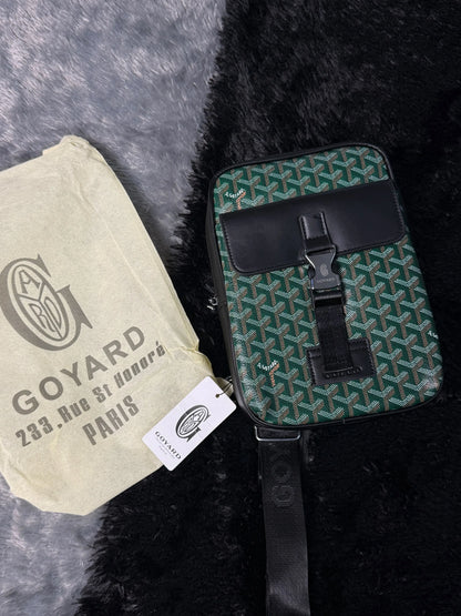 Goyard Alpin-style utility crossbody shoulder bag
