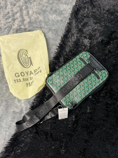 Goyard Alpin-style utility crossbody shoulder bag