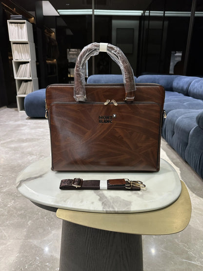 Mont Blan c Luxury Premium Imported Brown Laptop Bag mb996