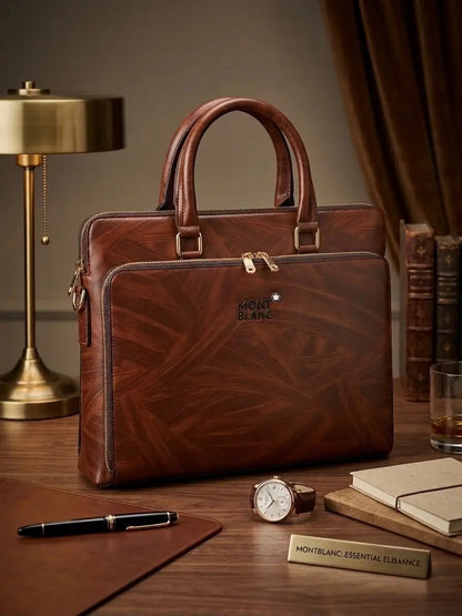 Mont Blan c Luxury Premium Imported Brown Laptop Bag mb996