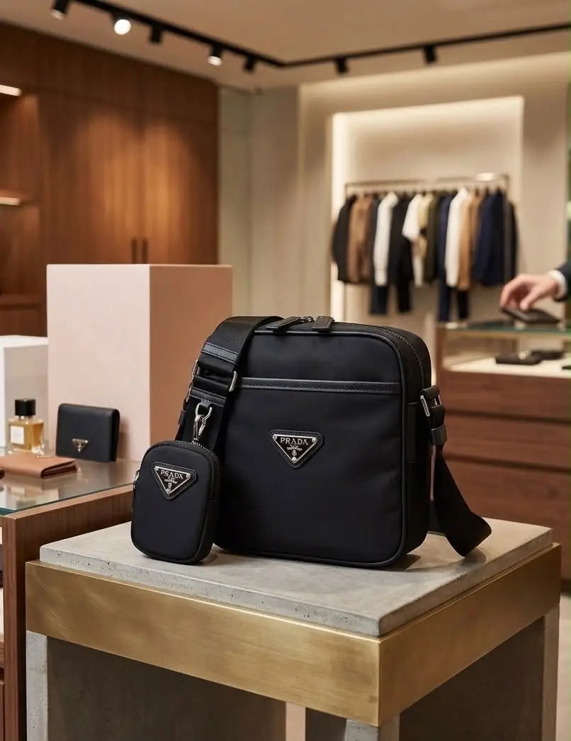 Prad a Luxury Sling Bag Black With Dust Bag p110