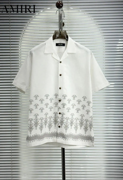 Amir_i Imported Exclusive Linen Printed Half Shirt (DN 626)