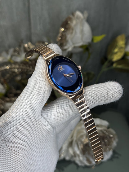 Calvin Klei n Oval Copper Blue Premium Watch