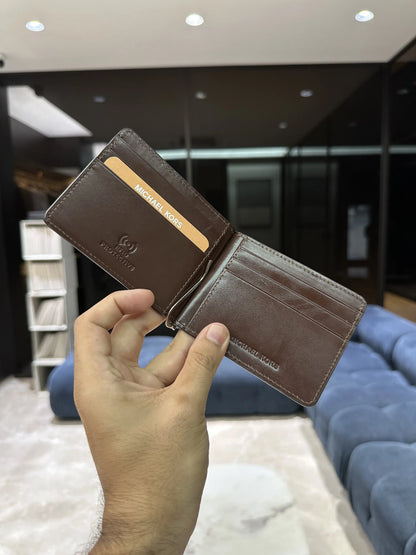 Michael Kor s Monogram Premium Money Clipper Brown With Box mk130
