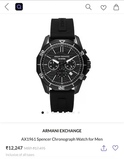 Arman i Exchange Spencer All Black Premium Chronograph Watch
