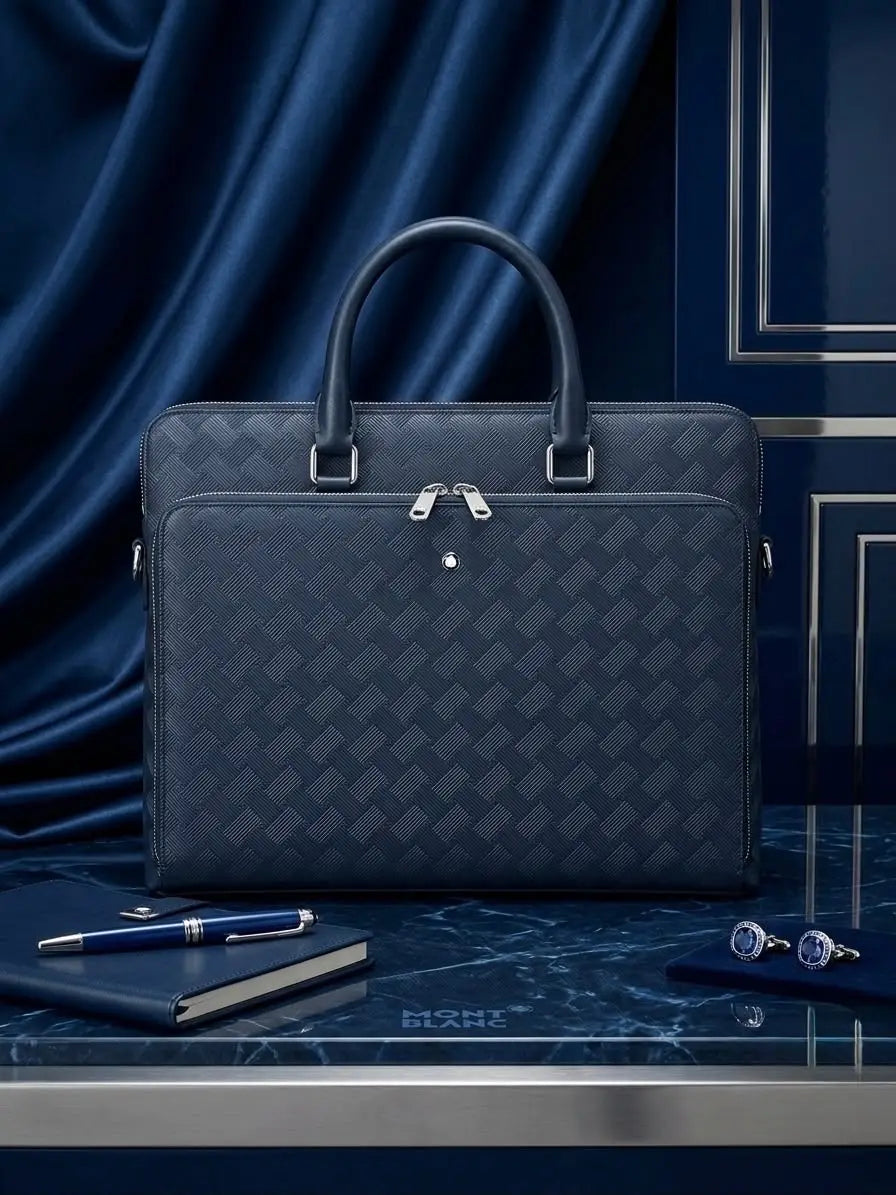 Mont Blan c Luxury Premium Imported Blue Laptop Bag mb1500