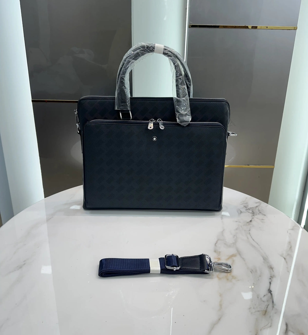 Mont Blan c Luxury Premium Imported Blue Laptop Bag mb1500