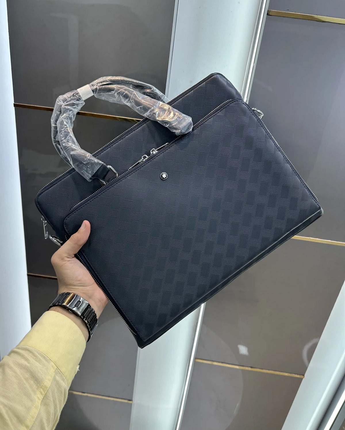 Mont Blan c Luxury Premium Imported Blue Laptop Bag mb1500