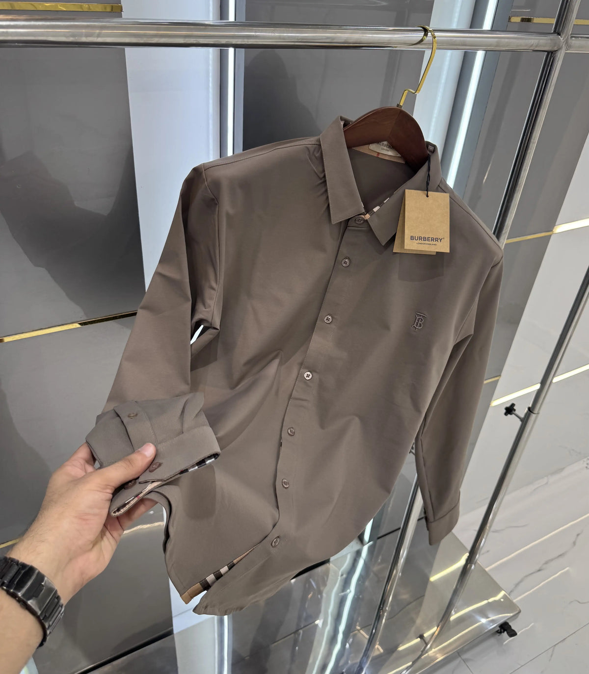 Burberr y Dark Grey Imported Premium Shirt