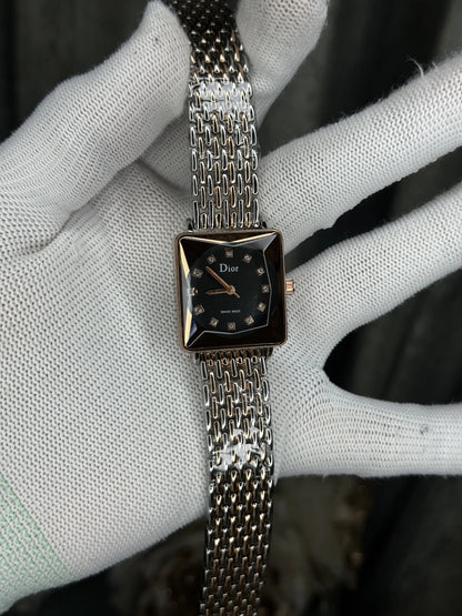 Dio r Dual Tone Black Square Premium Ladies Watch