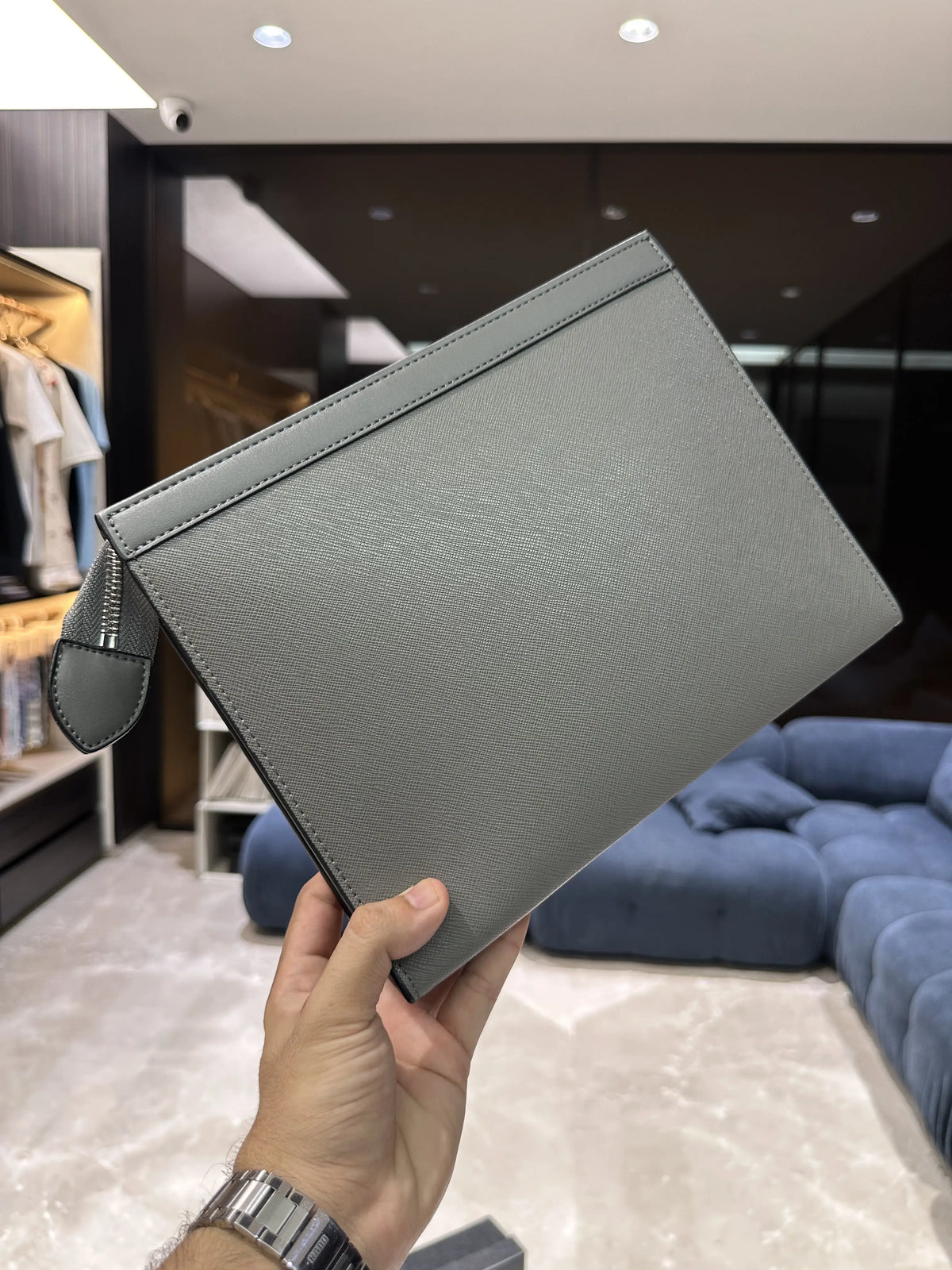 Mont Blan c Luxury Unisex Pochette Grey With Box mb115