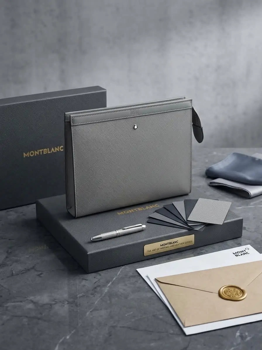 Mont Blan c Luxury Unisex Pochette Grey With Box mb115