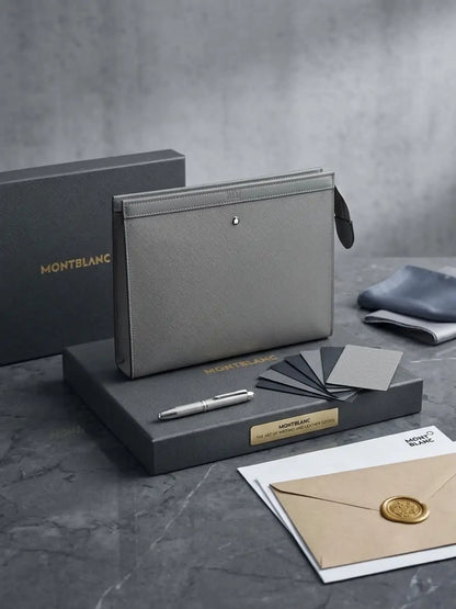 Mont Blan c Luxury Unisex Pochette Grey With Box mb115