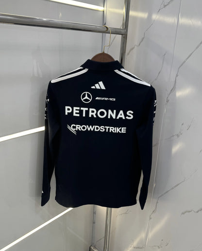 Adida s Navy Blue Logo Work Premium Full Sleeve Polo T-Shirt
