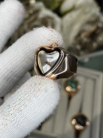 Fossi l Rose Gold White Ring Analog Ladies Watch