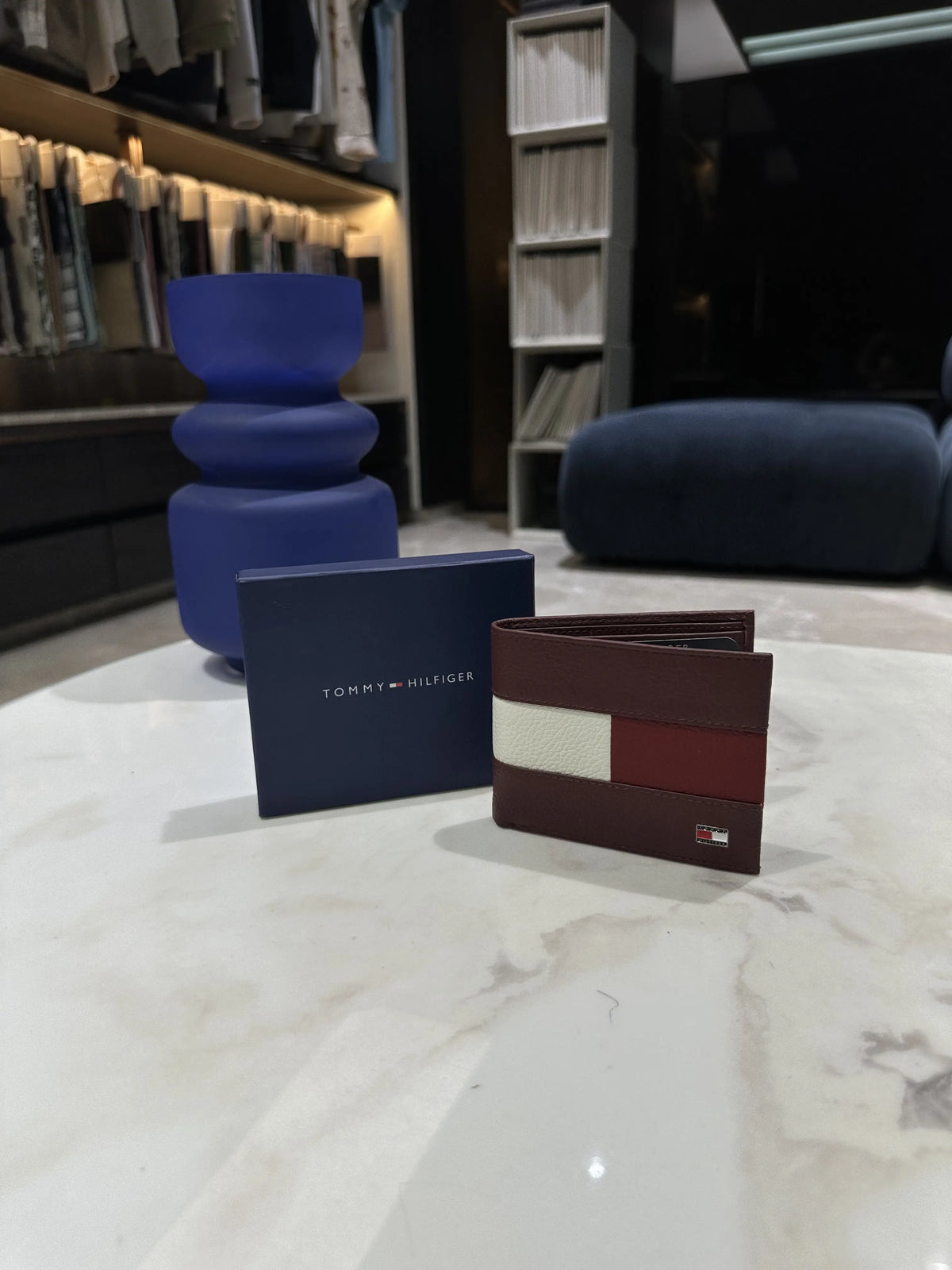 Tommy Hilfige r Premium Wallet Wine With Box t205