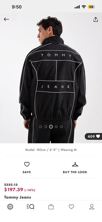 Tomm y Hilfige r Black Imported Premium WindBreaker Jacket